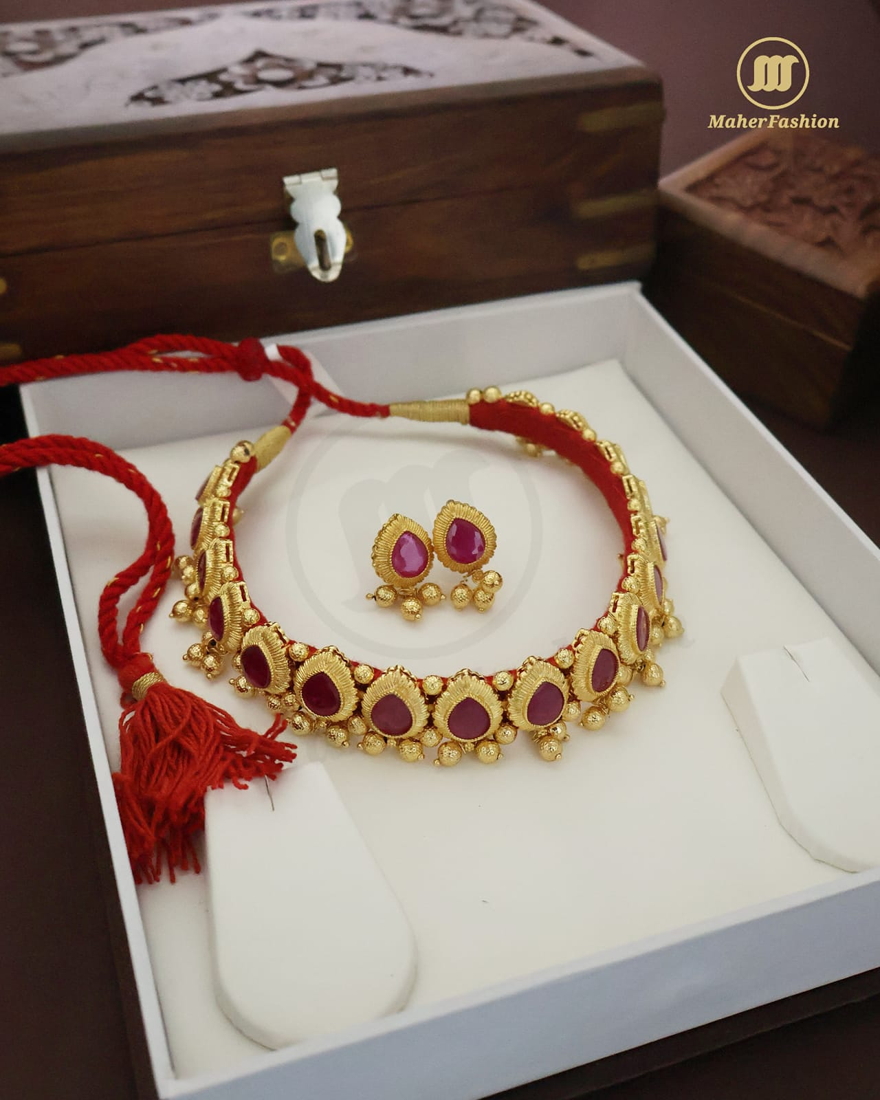 Golden Designer Gadi Necklace